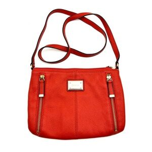 Calvin Klein Bright Orange Shoulder Bag with Gold Details